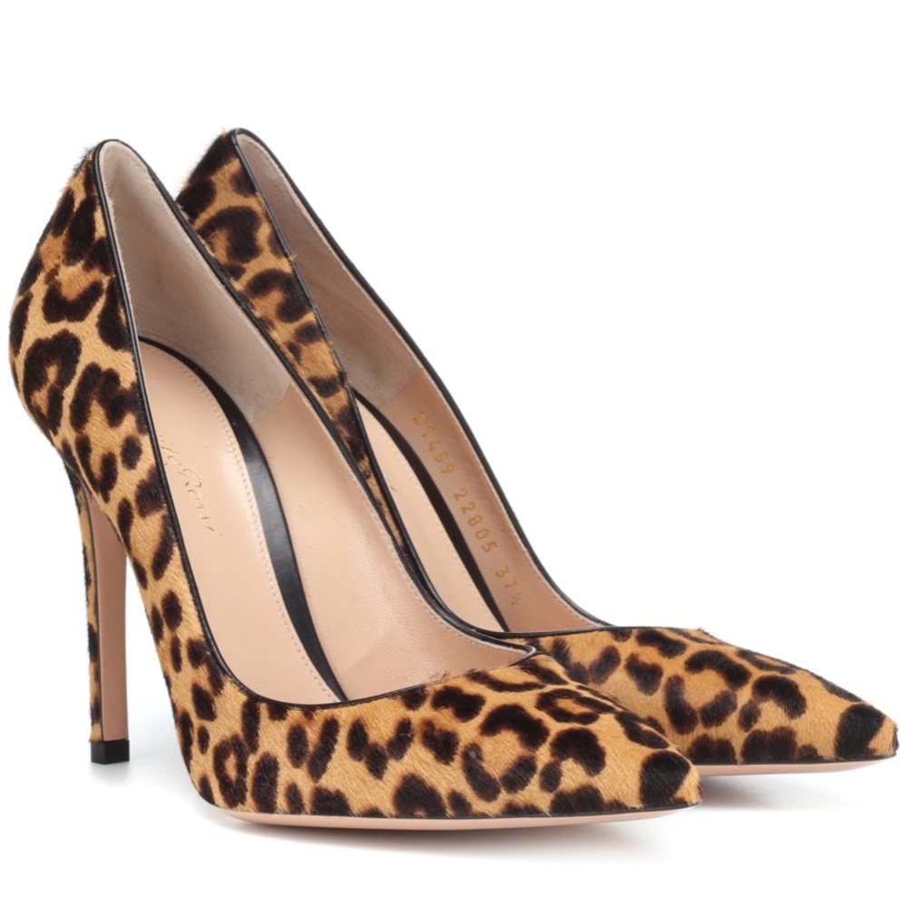 Gianvito Rossi Pony Hair Leopard Print 85mm Pump *WORN ONE TIME*